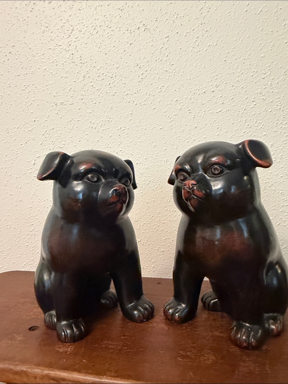 Fitz and Floyd Vernissage Glazed Sitting Bulldog Pair